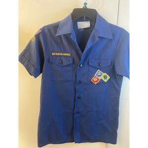 BSA Boys scout youth large USA patches den #3 bobcat bear wolf shirt‎